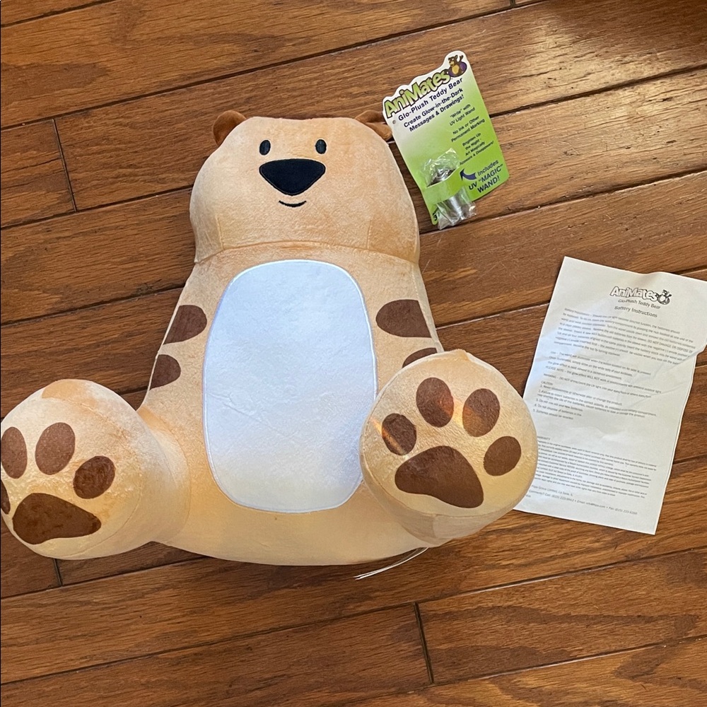 Animates Tan and White Teddy Bear Plush Toy